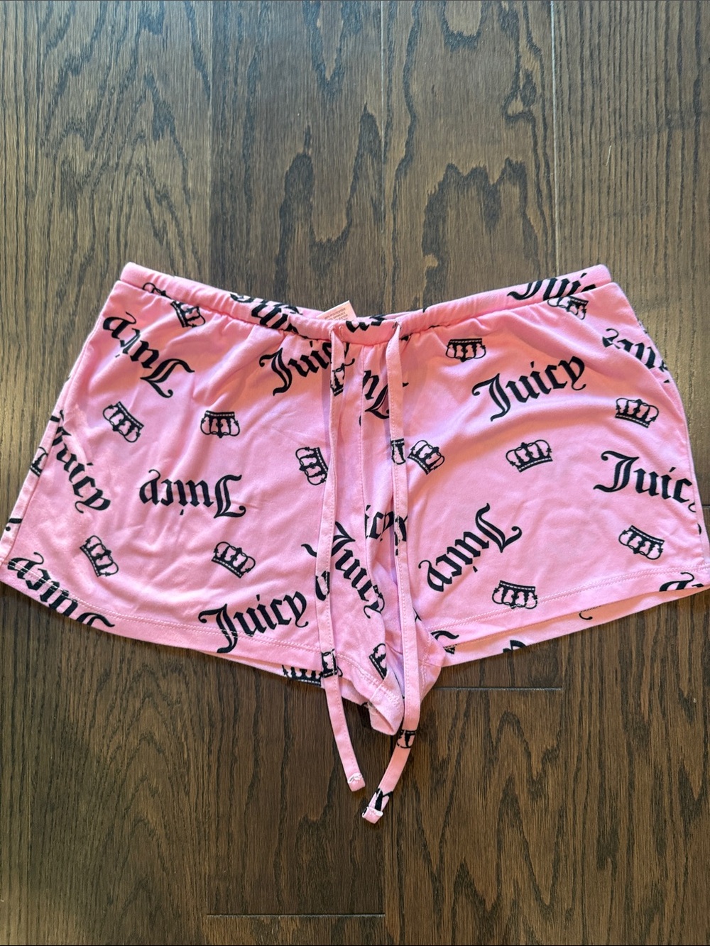 Juicy Couture Pink Logo Drawstring Athletic Shorts